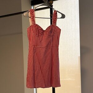 Princess Polly Red and White Checkered Mini Dress
